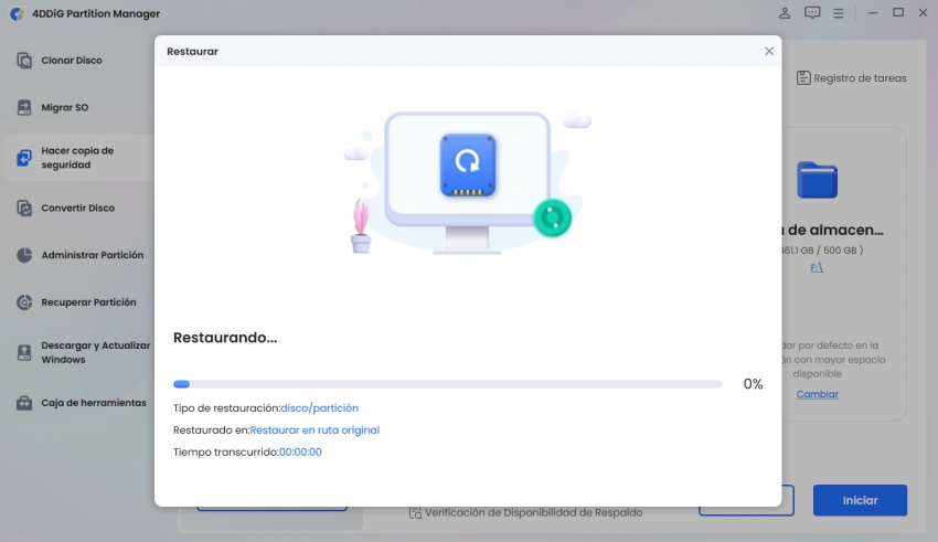 restore from partition backup