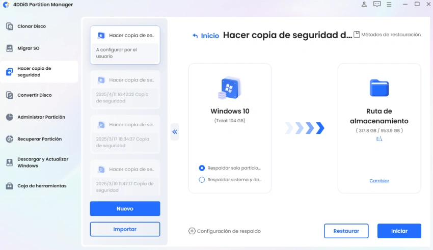 click restore
