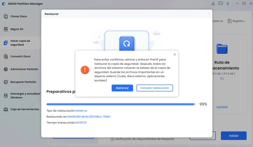 restart to restore system