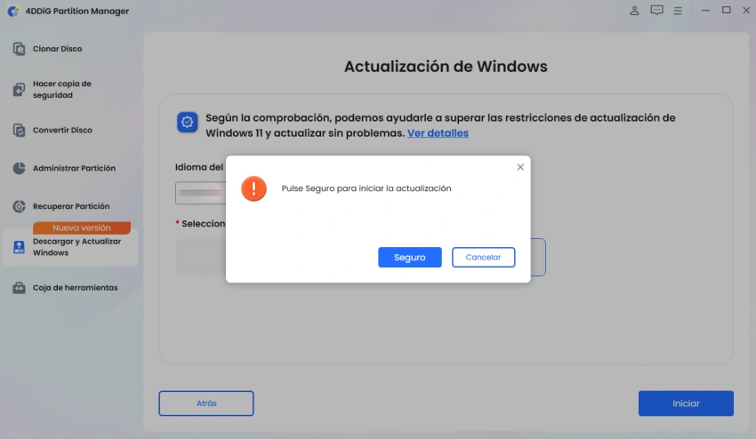 Iniciar actualización