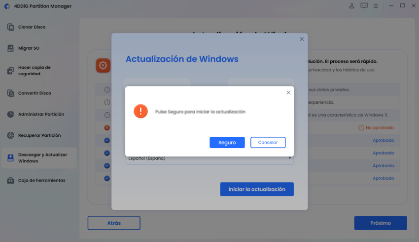 comenzar a actualizar Windows 11