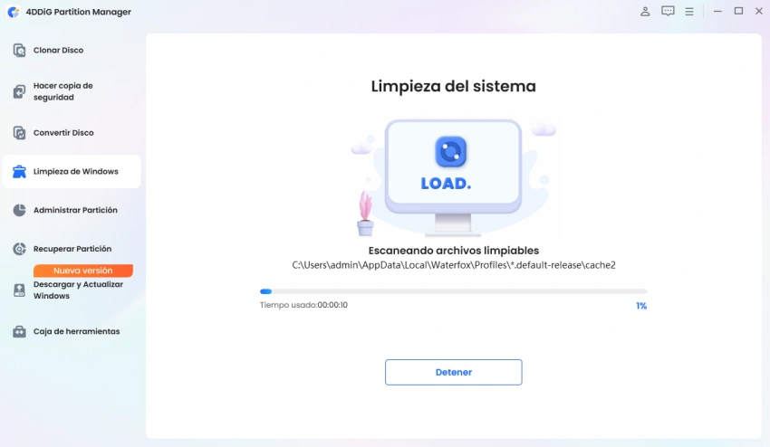 escanear los archivos basura