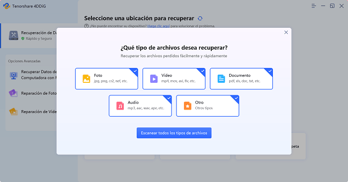 Escanea en busca de los videos borrados