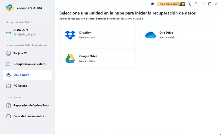 Seleccione el Cloud Drive