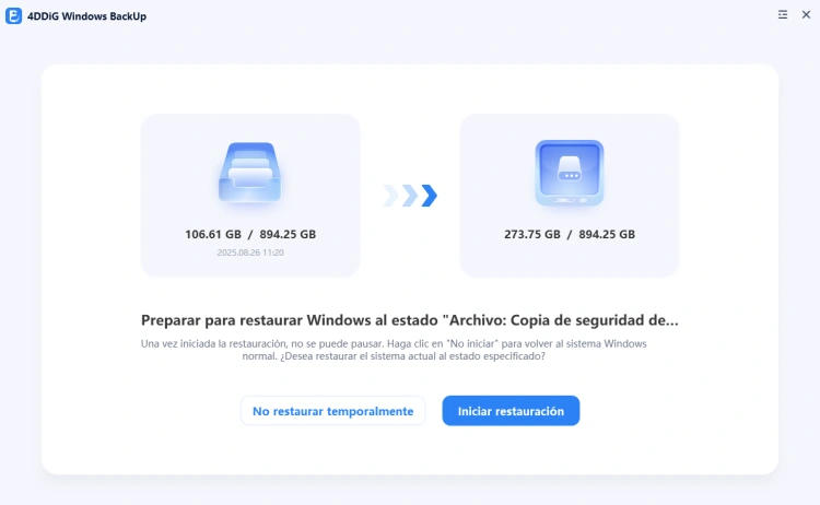 iniciar restauración en winpe