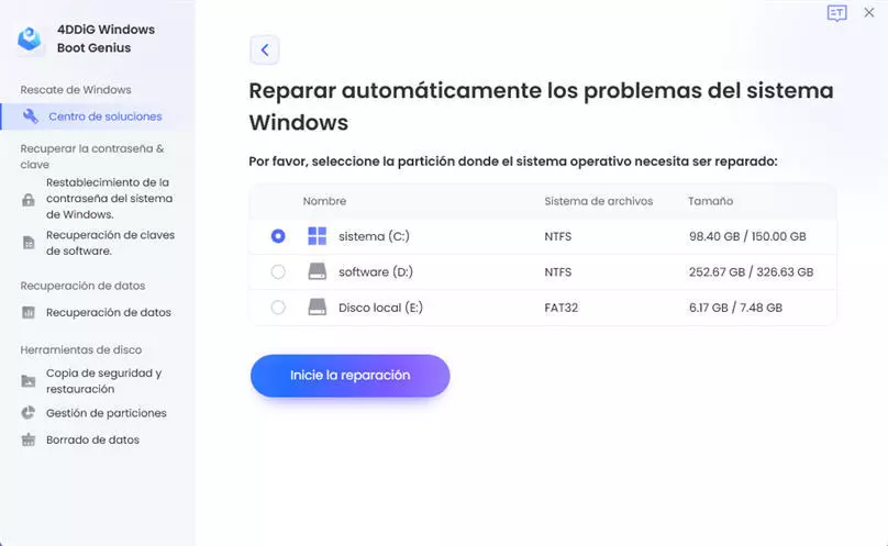 Click on automatic repair to rescue your computer.
