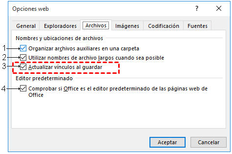 Actualizar enlaces al guardar
