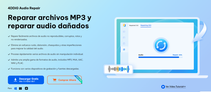 Herramienta de reparación de audio 4DDiG