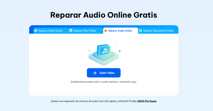 Reparación de audio online de 4DDiG
