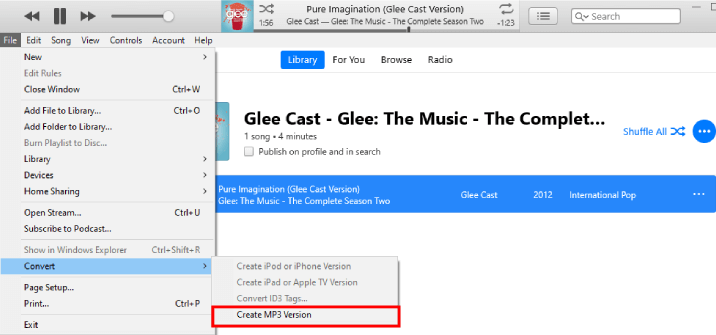 Crear versión MP3 en iTunes