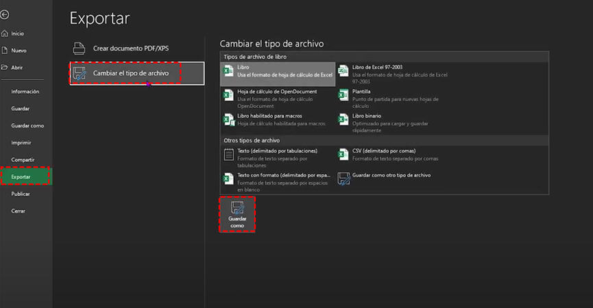 Reparar Excel no puede abrir el archivo cambiando la extensión del archivo de Excel
