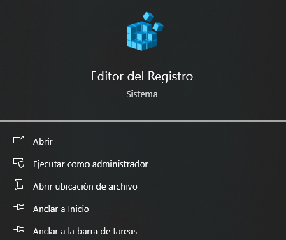 Abrir el Editor del Registro