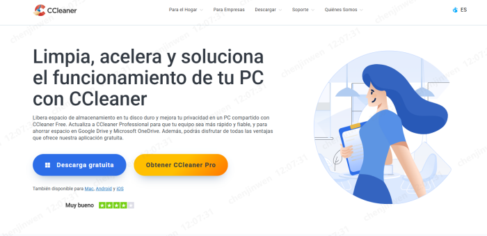 Sitio oficial de CCleaner