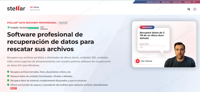 Recuperación de datos con Stellar Data Recovery Professional