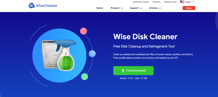 Sitio oficial de Wise Disk Cleaner
