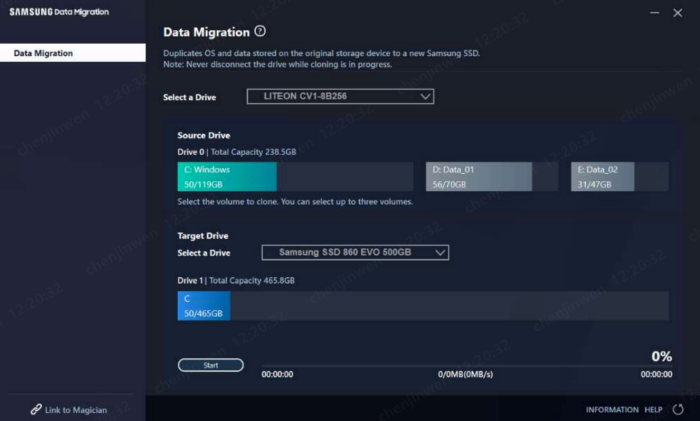 Uso de Samsung Data Migration