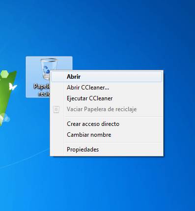 abrir papelera de reciclaje
