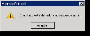 Archivo Excel Dañado