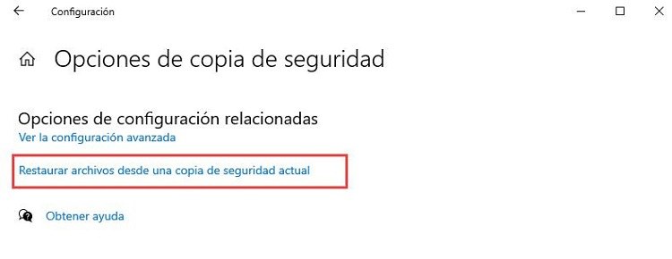 desde una copia de seguridad actual