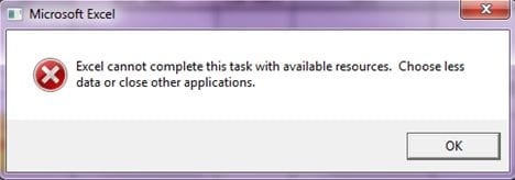 tamano excesivo del archivo excel