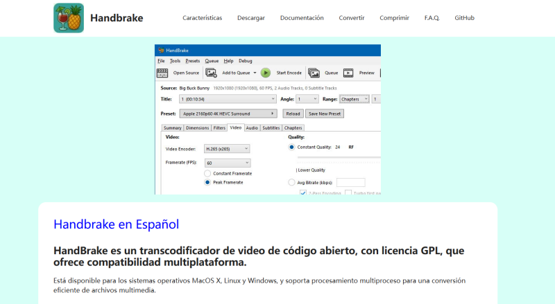 Software de conversión de video HandBrake