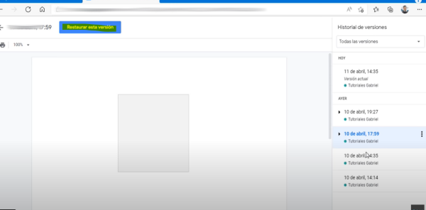 Mostrar el historial de cambios de Google Sheets