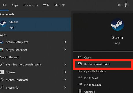 ejecutar steam como administrador