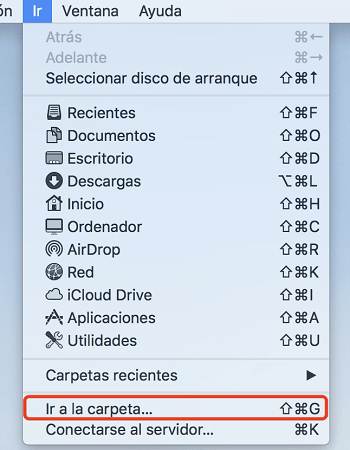ir a la carpeta