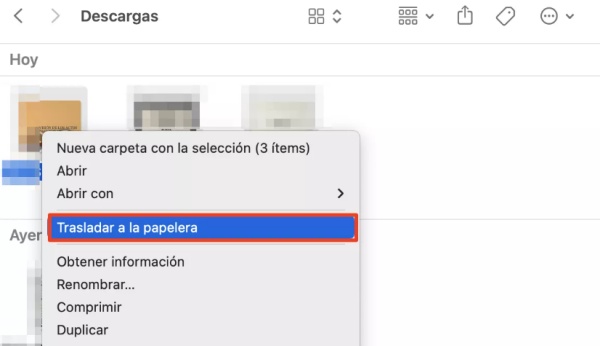 trasladar a la papelera