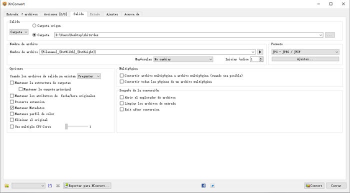 XnConvert para convertir WebP a JPG/PNG/GIF