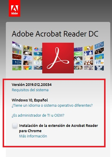 la pagina web de adobe