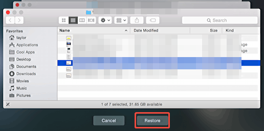 Recuperar copia de seguridad de Time Machine