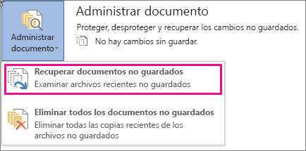 recuperar documentos no guardados