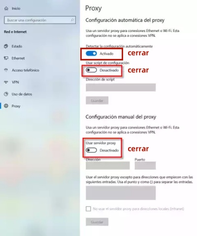 abrir la configuracion del proxy en chrome
