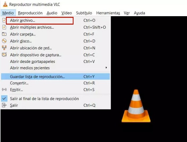 vlc abrir archivo