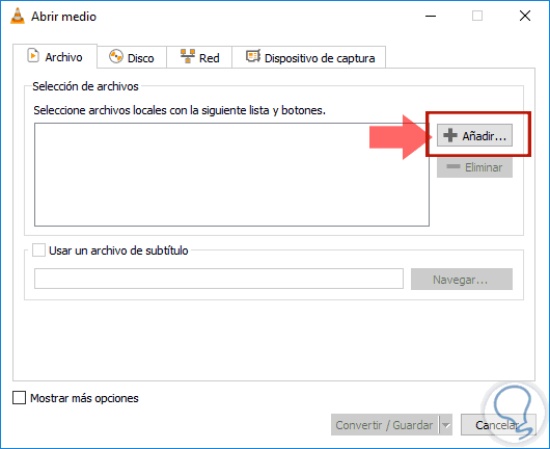 vlc añadir