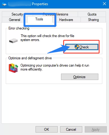 usar el comprobador de errores de windows 2