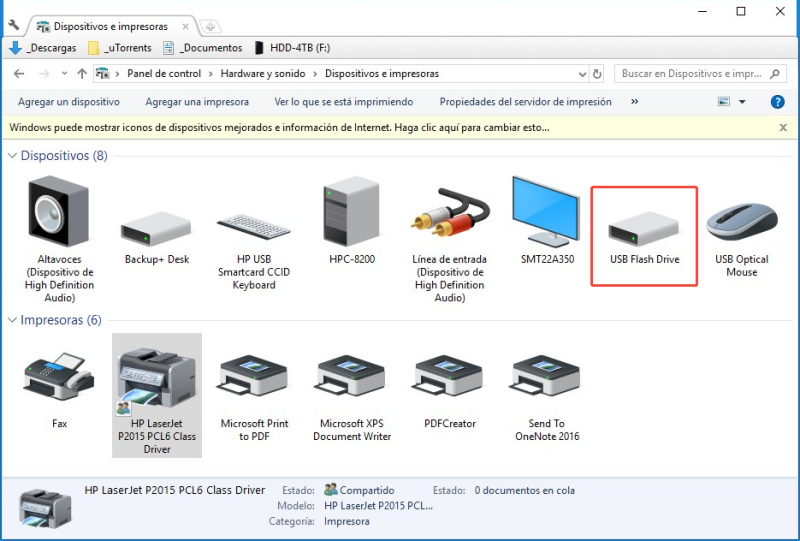 Comprobar la versión del USB