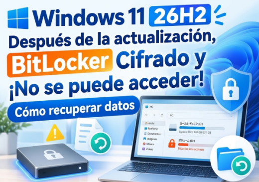 Unidad cifrada con BitLocker después de actualizar a Windows 11 26H2