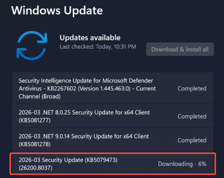 Actualización KB5079473
