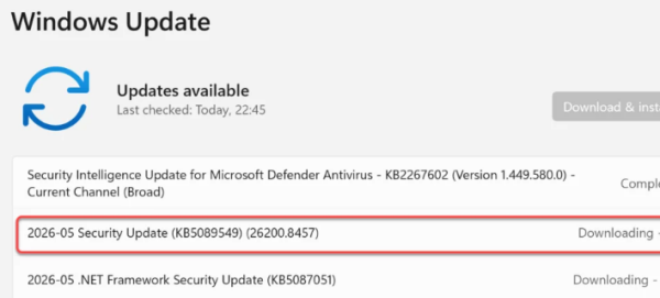 Pantalla de Windows Update ‘Buscar actualizaciones’