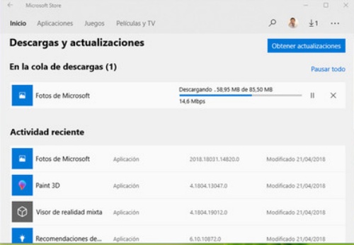 actualizar la aplicacion de foto de microsoft
