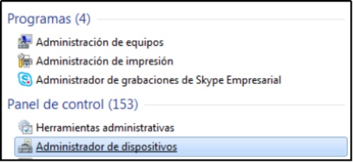 administrador de dispositivos