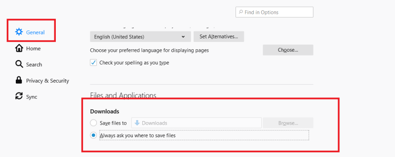 Cambiar la carpeta de descargas en Firefox