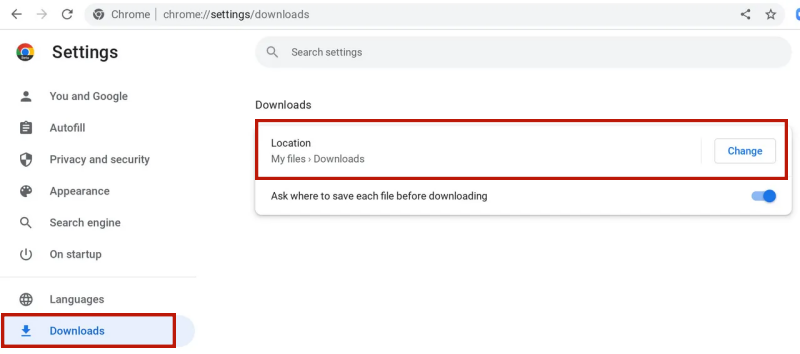 Cambiar la carpeta de descargas en Google Chrome