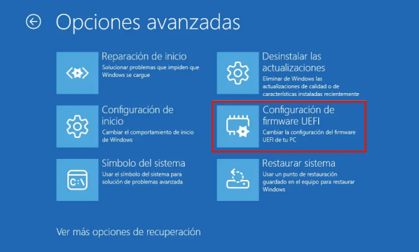 Configuración del firmware UEFI