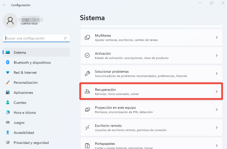 Volver a la versión anterior