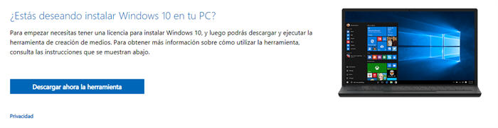 descargar ahora la herramienta windows 10