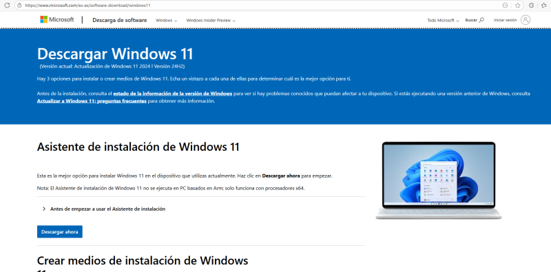 Descarga de Windows 11