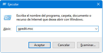 Abrir el Editor de Políticas de Grupo Local.